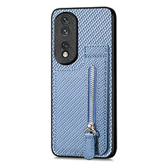 Funda Silicona Carcasa Ultrafina Goma con Magnetico S05D para Huawei Honor 80 Pro Flat 5G Azul