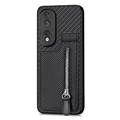 Funda Silicona Carcasa Ultrafina Goma con Magnetico S05D para Huawei Honor 80 Pro Flat 5G Negro