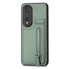 Funda Silicona Carcasa Ultrafina Goma con Magnetico S05D para Huawei Honor 80 Pro Flat 5G Verde