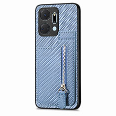 Funda Silicona Carcasa Ultrafina Goma con Magnetico S05D para Huawei Honor X7a Azul