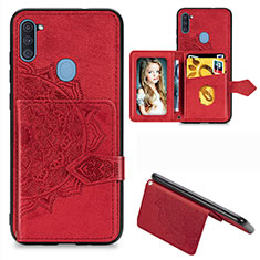 Funda Silicona Carcasa Ultrafina Goma con Magnetico S05D para Samsung Galaxy A11 Rojo