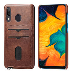 Funda Silicona Carcasa Ultrafina Goma con Magnetico S05D para Samsung Galaxy A20 Marron