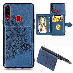 Funda Silicona Carcasa Ultrafina Goma con Magnetico S05D para Samsung Galaxy A20s Azul