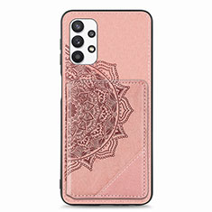 Funda Silicona Carcasa Ultrafina Goma con Magnetico S05D para Samsung Galaxy A32 4G Oro Rosa