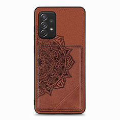 Funda Silicona Carcasa Ultrafina Goma con Magnetico S05D para Samsung Galaxy A52 5G Marron