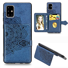 Funda Silicona Carcasa Ultrafina Goma con Magnetico S05D para Samsung Galaxy A71 4G A715 Azul