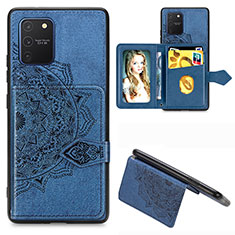 Funda Silicona Carcasa Ultrafina Goma con Magnetico S05D para Samsung Galaxy A91 Azul