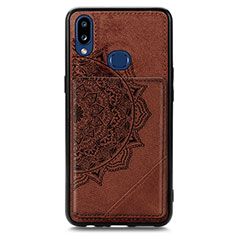 Funda Silicona Carcasa Ultrafina Goma con Magnetico S05D para Samsung Galaxy M01s Marron