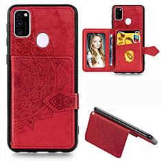 Funda Silicona Carcasa Ultrafina Goma con Magnetico S05D para Samsung Galaxy M21 Rojo