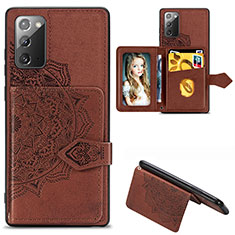 Funda Silicona Carcasa Ultrafina Goma con Magnetico S05D para Samsung Galaxy Note 20 5G Marron