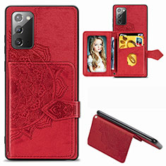 Funda Silicona Carcasa Ultrafina Goma con Magnetico S05D para Samsung Galaxy Note 20 5G Rojo