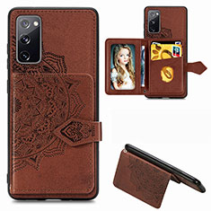 Funda Silicona Carcasa Ultrafina Goma con Magnetico S05D para Samsung Galaxy S20 FE 4G Marron