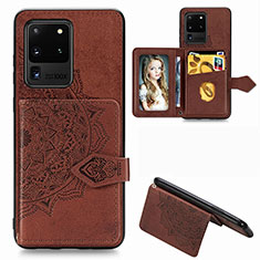 Funda Silicona Carcasa Ultrafina Goma con Magnetico S05D para Samsung Galaxy S20 Ultra 5G Marron