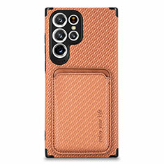 Funda Silicona Carcasa Ultrafina Goma con Magnetico S05D para Samsung Galaxy S25 Ultra 5G Naranja