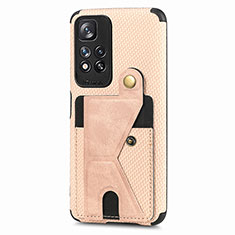 Funda Silicona Carcasa Ultrafina Goma con Magnetico S05D para Xiaomi Redmi Note 11 Pro+ Plus 5G Oro