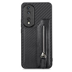 Funda Silicona Carcasa Ultrafina Goma con Magnetico S06D para Huawei Honor 80 Pro Flat 5G Negro