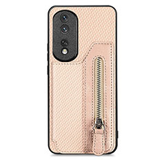 Funda Silicona Carcasa Ultrafina Goma con Magnetico S06D para Huawei Honor 80 Pro Flat 5G Oro