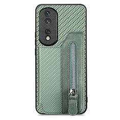 Funda Silicona Carcasa Ultrafina Goma con Magnetico S06D para Huawei Honor 80 Pro Flat 5G Verde