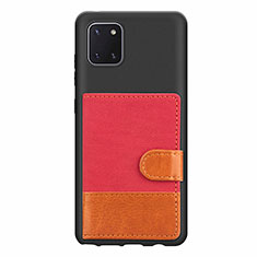 Funda Silicona Carcasa Ultrafina Goma con Magnetico S06D para Samsung Galaxy A81 Rojo