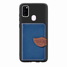 Funda Silicona Carcasa Ultrafina Goma con Magnetico S06D para Samsung Galaxy M30s Azul