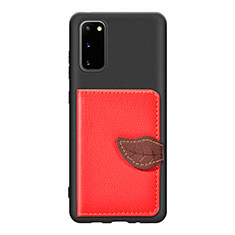Funda Silicona Carcasa Ultrafina Goma con Magnetico S06D para Samsung Galaxy S20 Rojo