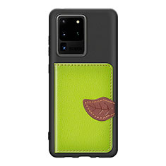 Funda Silicona Carcasa Ultrafina Goma con Magnetico S06D para Samsung Galaxy S20 Ultra 5G Verde