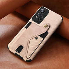 Funda Silicona Carcasa Ultrafina Goma con Magnetico S06D para Xiaomi Redmi Note 11 Pro+ Plus 5G Oro