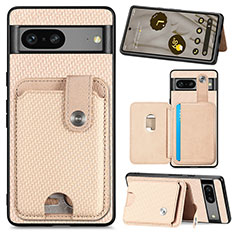 Funda Silicona Carcasa Ultrafina Goma con Magnetico S07D para Google Pixel 7a 5G Oro