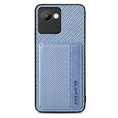 Funda Silicona Carcasa Ultrafina Goma con Magnetico S07D para Realme C30 Azul