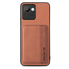 Funda Silicona Carcasa Ultrafina Goma con Magnetico S07D para Realme C30 Marron