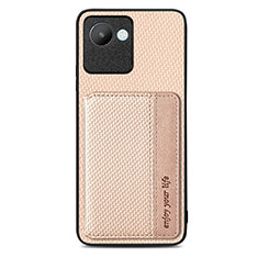 Funda Silicona Carcasa Ultrafina Goma con Magnetico S07D para Realme C30 Oro