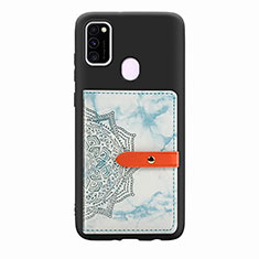 Funda Silicona Carcasa Ultrafina Goma con Magnetico S07D para Samsung Galaxy M30s Azul Claro