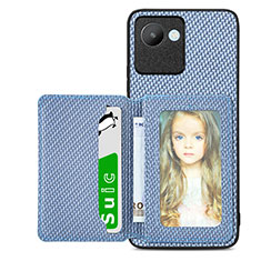 Funda Silicona Carcasa Ultrafina Goma con Magnetico S08D para Realme C30 Azul