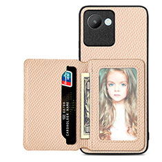 Funda Silicona Carcasa Ultrafina Goma con Magnetico S08D para Realme C30 Oro