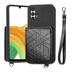 Funda Silicona Carcasa Ultrafina Goma con Magnetico S08D para Samsung Galaxy A13 4G Negro