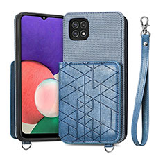 Funda Silicona Carcasa Ultrafina Goma con Magnetico S08D para Samsung Galaxy A22 5G Azul