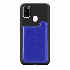 Funda Silicona Carcasa Ultrafina Goma con Magnetico S08D para Samsung Galaxy M21 Azul