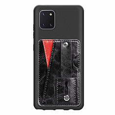 Funda Silicona Carcasa Ultrafina Goma con Magnetico S08D para Samsung Galaxy Note 10 Lite Negro