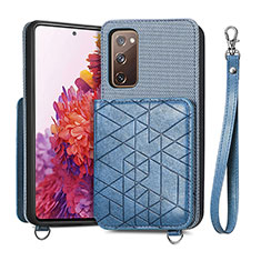 Funda Silicona Carcasa Ultrafina Goma con Magnetico S08D para Samsung Galaxy S20 Lite 5G Azul