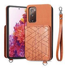 Funda Silicona Carcasa Ultrafina Goma con Magnetico S08D para Samsung Galaxy S20 Lite 5G Marron