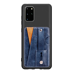 Funda Silicona Carcasa Ultrafina Goma con Magnetico S08D para Samsung Galaxy S20 Plus 5G Azul