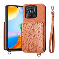 Funda Silicona Carcasa Ultrafina Goma con Magnetico S08D para Xiaomi Redmi 10 India Marron