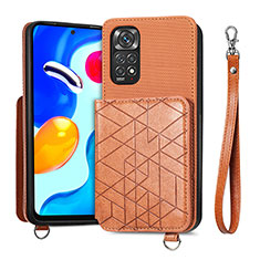 Funda Silicona Carcasa Ultrafina Goma con Magnetico S08D para Xiaomi Redmi Note 11 4G (2022) Marron