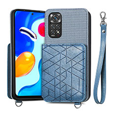 Funda Silicona Carcasa Ultrafina Goma con Magnetico S08D para Xiaomi Redmi Note 11S 4G Azul