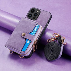 Funda Silicona Carcasa Ultrafina Goma con Magnetico S09D para Apple iPhone 14 Pro Max Morado