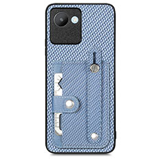 Funda Silicona Carcasa Ultrafina Goma con Magnetico S09D para Realme C30 Azul