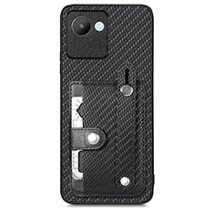 Funda Silicona Carcasa Ultrafina Goma con Magnetico S09D para Realme C30 Negro