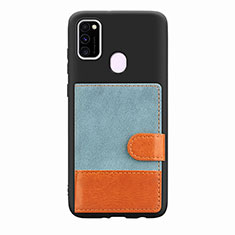 Funda Silicona Carcasa Ultrafina Goma con Magnetico S09D para Samsung Galaxy M30s Azul