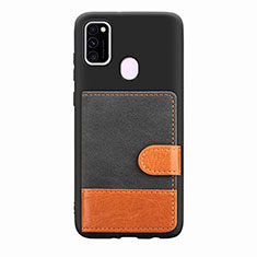 Funda Silicona Carcasa Ultrafina Goma con Magnetico S09D para Samsung Galaxy M30s Negro