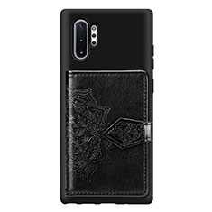 Funda Silicona Carcasa Ultrafina Goma con Magnetico S09D para Samsung Galaxy Note 10 Plus 5G Negro